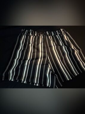 Unk Black & White Vertical Stripe Women's Shorts